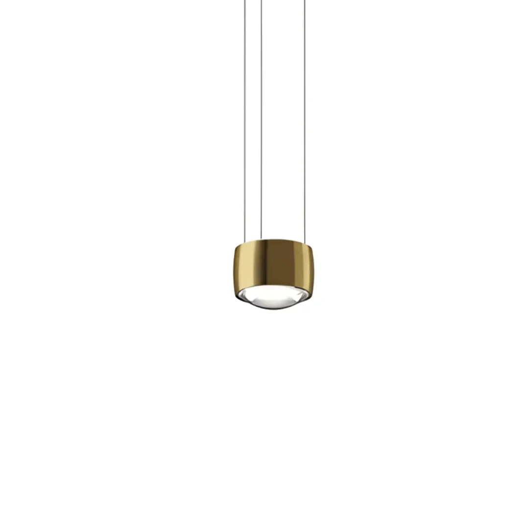 Suspension contemporaine dorée à lignes lumineuses fines moderne