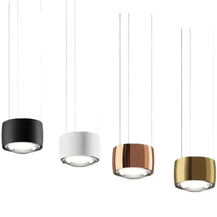 Suspension contemporaine dorée à lignes lumineuses fines moderne