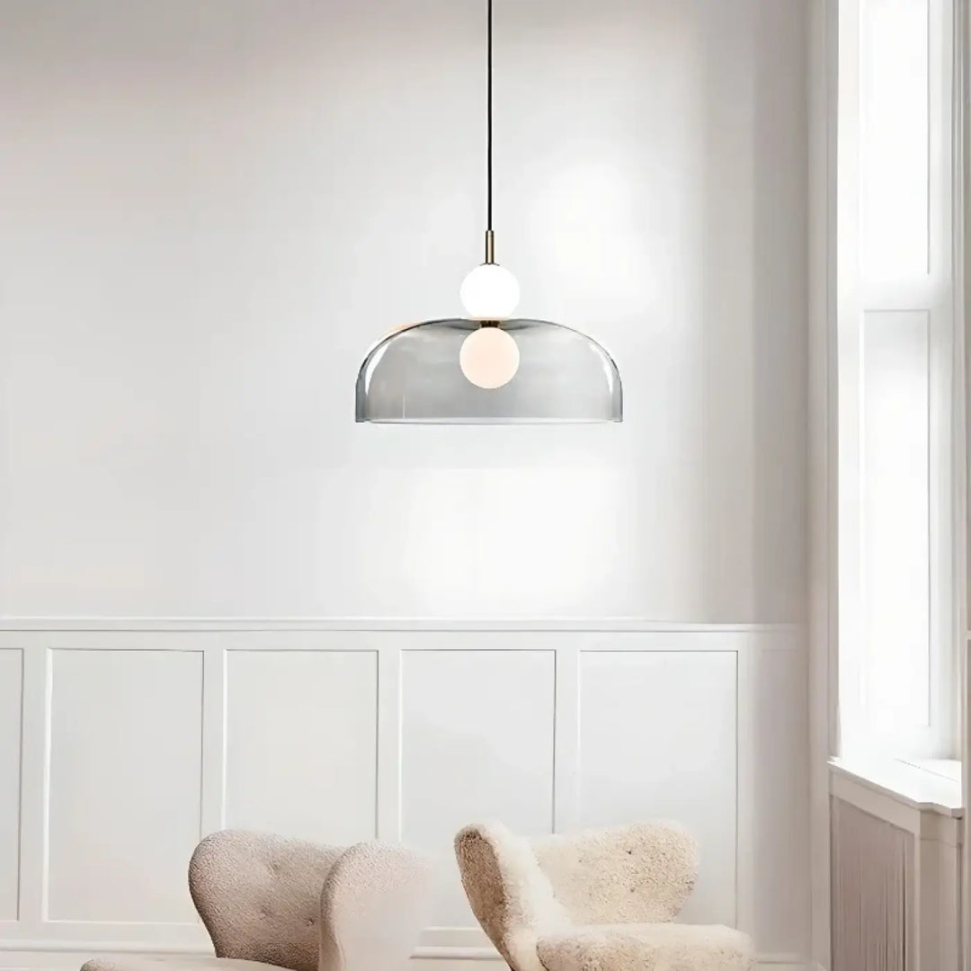 Suspension Contemporaine Globe Verre Transparent Élégante

