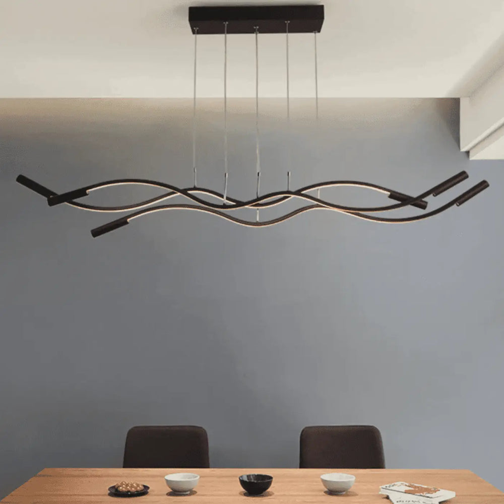 Suspension Cuisine Design Ondulée en Acrylique