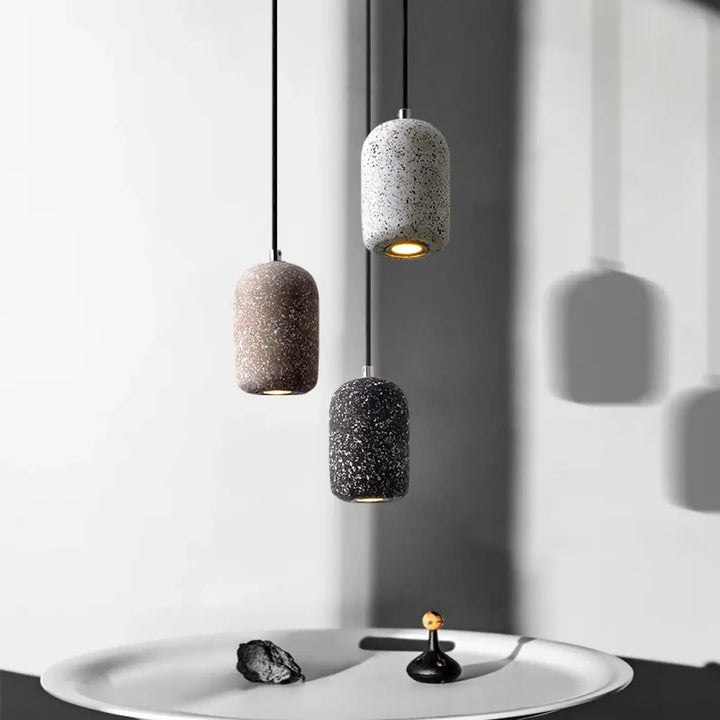 Suspension Cylindre Béton Terrazzo Design Industriel Moderne

