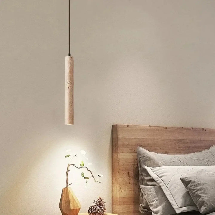 Suspension cylindrique LED moderne en métal doré

