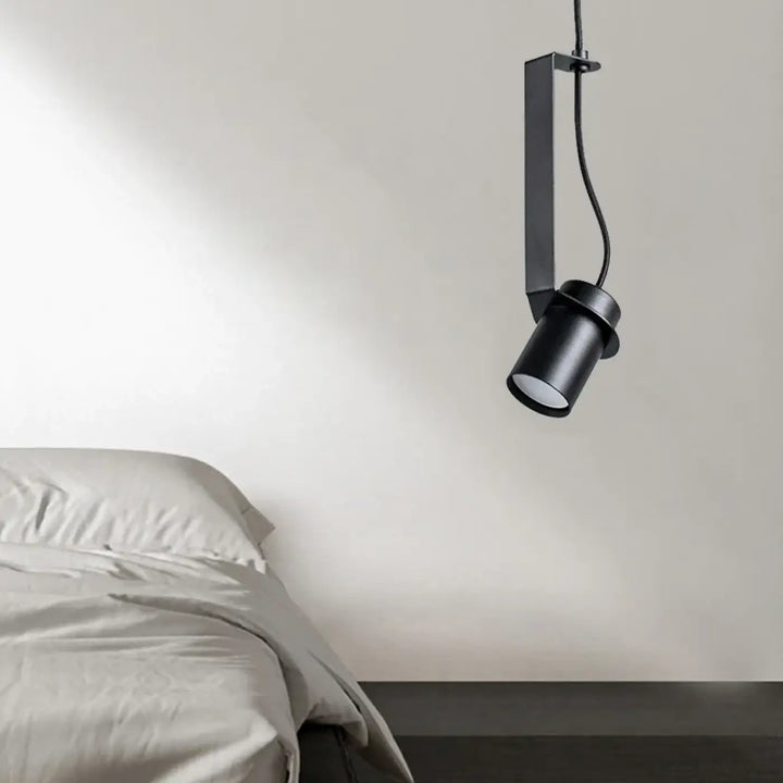 Suspension cylindrique noire minimaliste moderne chic