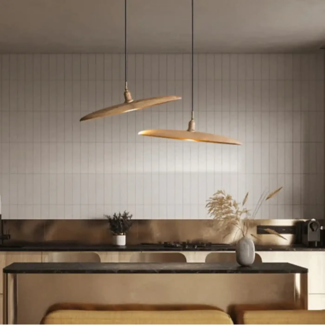 Suspension décorative en bois style zen contemporain design