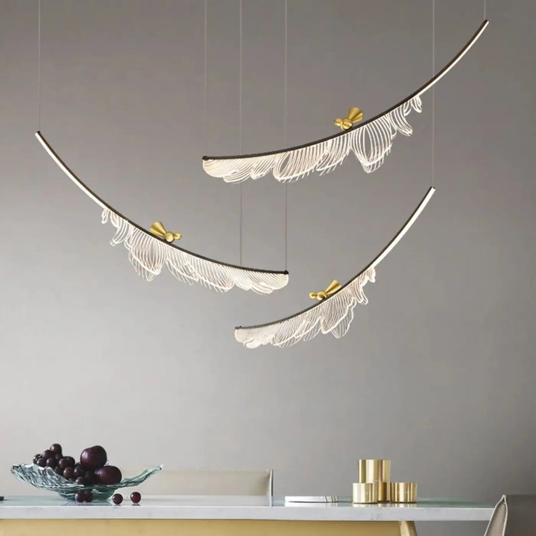 Suspension décorative plume moderne haut de gamme