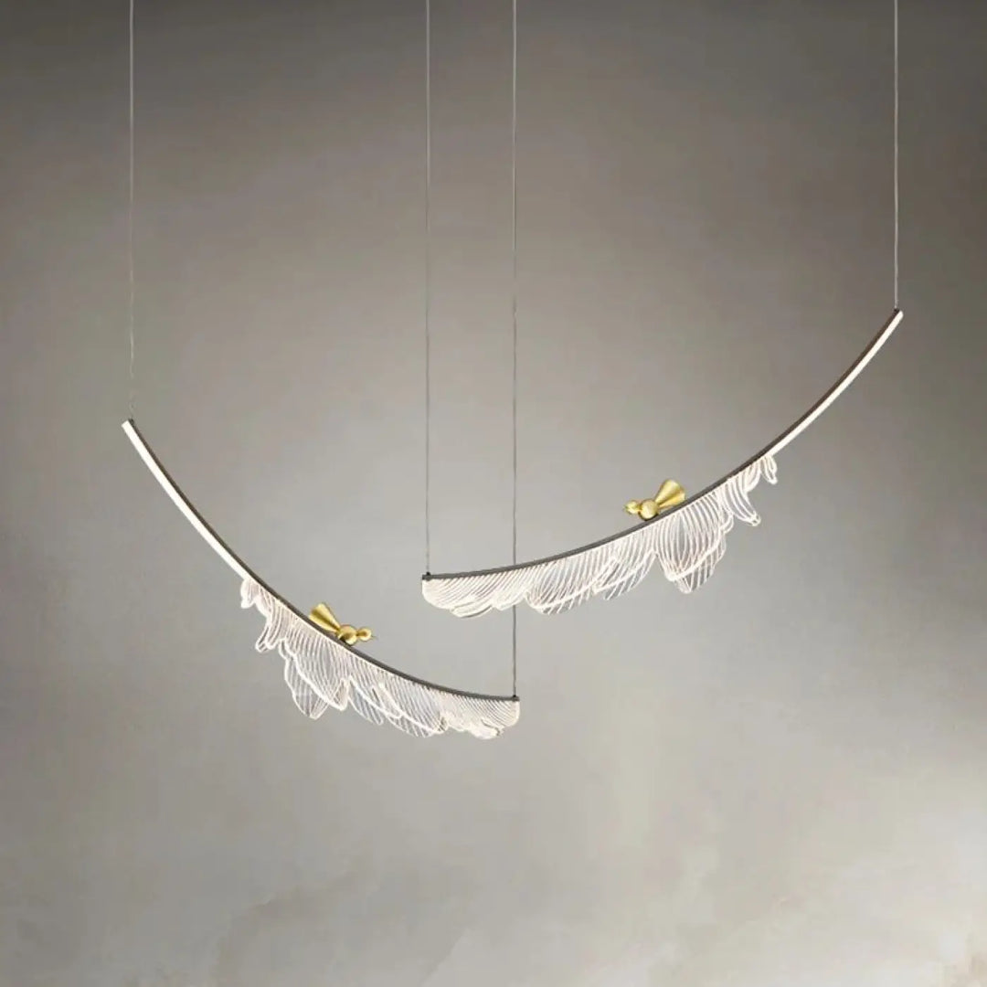 Suspension décorative plume moderne haut de gamme