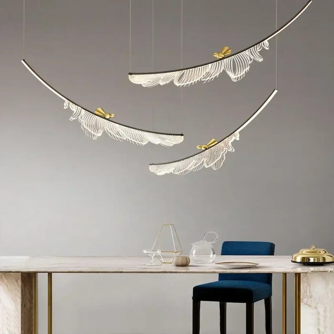 Suspension décorative plume moderne haut de gamme