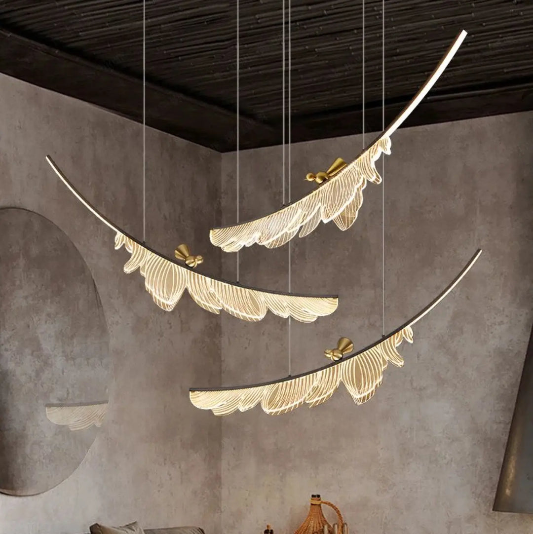 Suspension décorative plume moderne haut de gamme