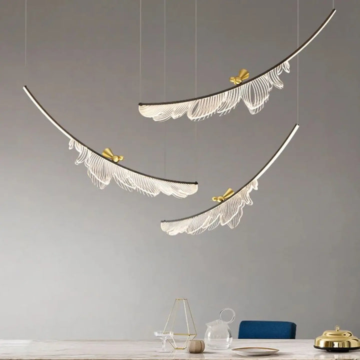 Suspension décorative plume moderne haut de gamme