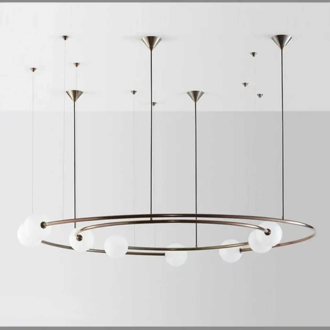 Suspension Design Anneau Aérien Avec Sphères Opales