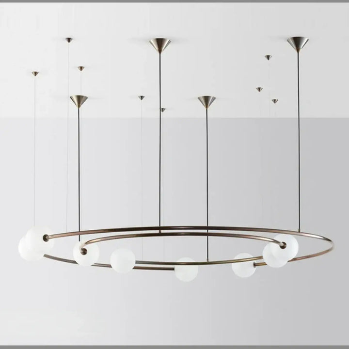 Suspension Design Anneau Aérien Avec Sphères Opales