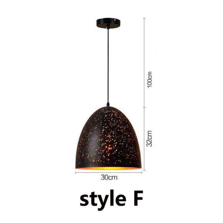 Suspension design artistique noir mat lumière dorée moderne