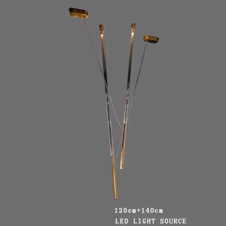 Suspension design artistique à tiges lumineuses led design