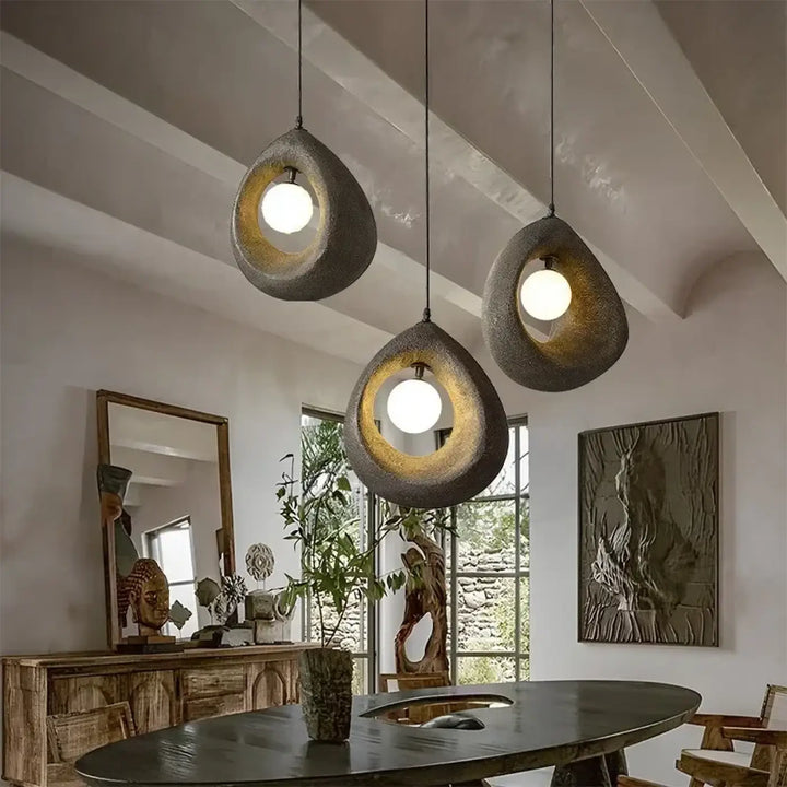 Suspension Design Blanche Avec Éclairage Circulaire

