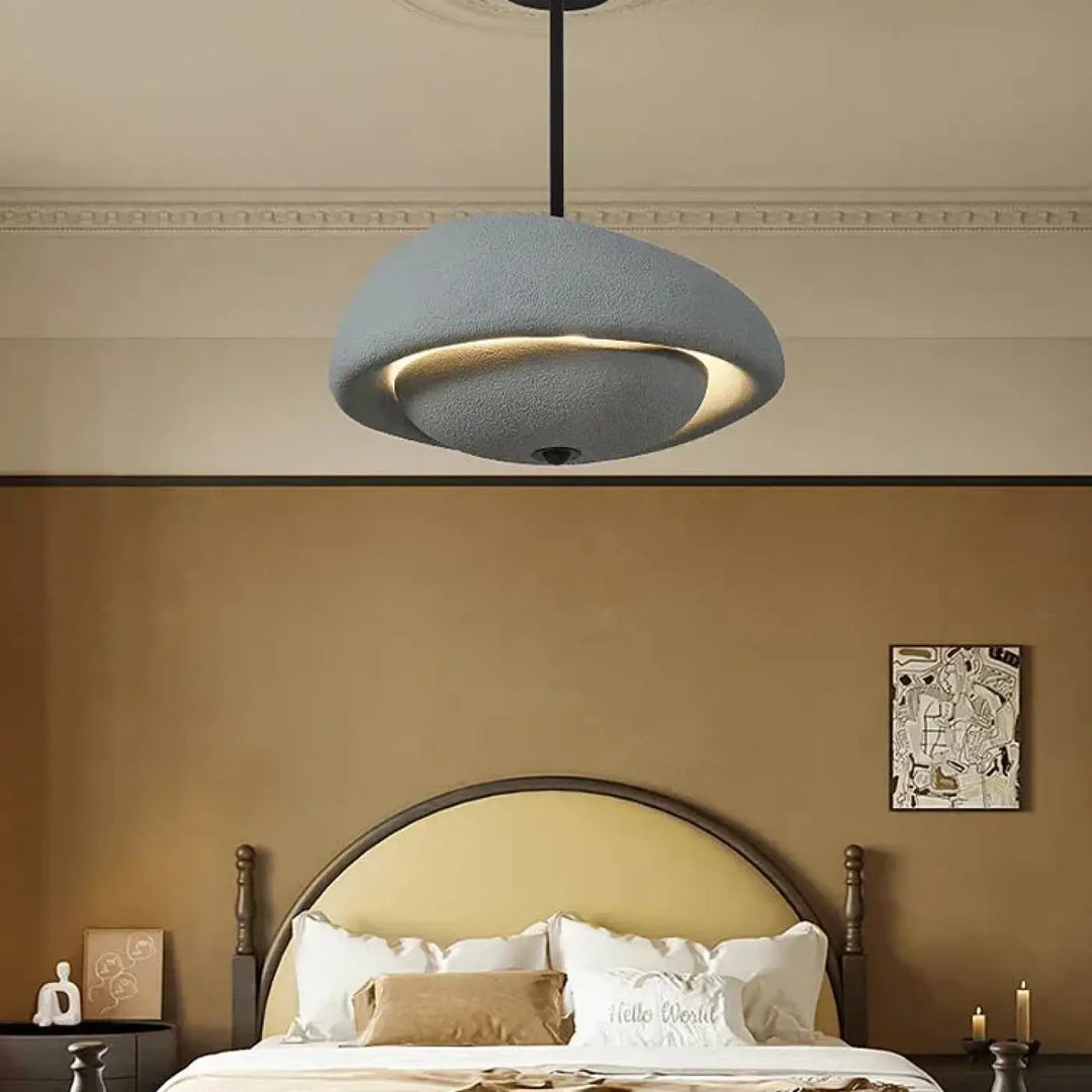 Suspension design blanche halo lumineux minimaliste moderne