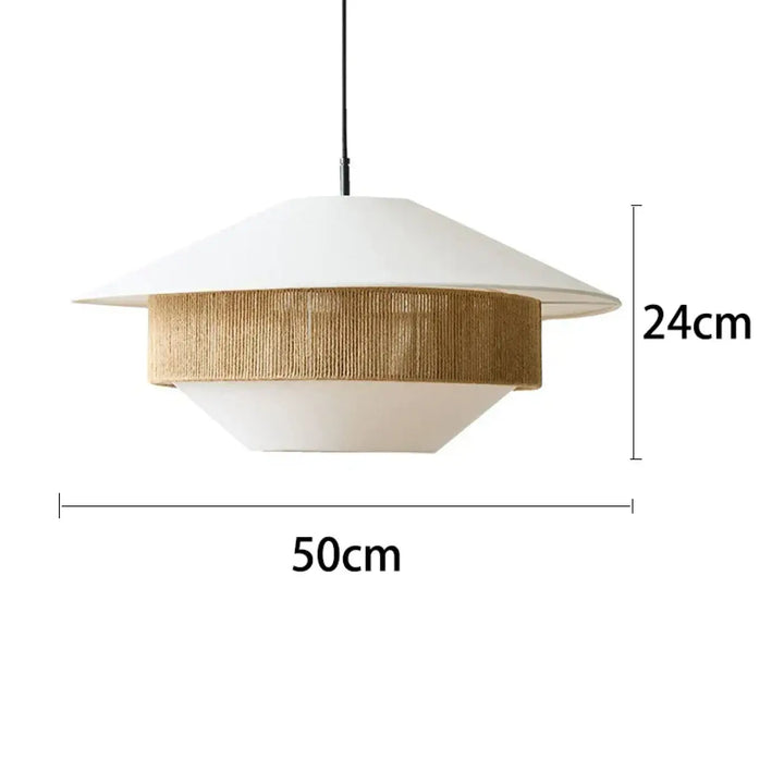 Suspension design blanche jute naturelle ambiance élégante