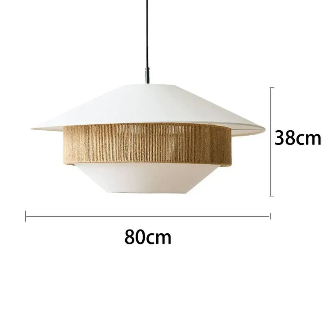 Suspension design blanche jute naturelle ambiance élégante