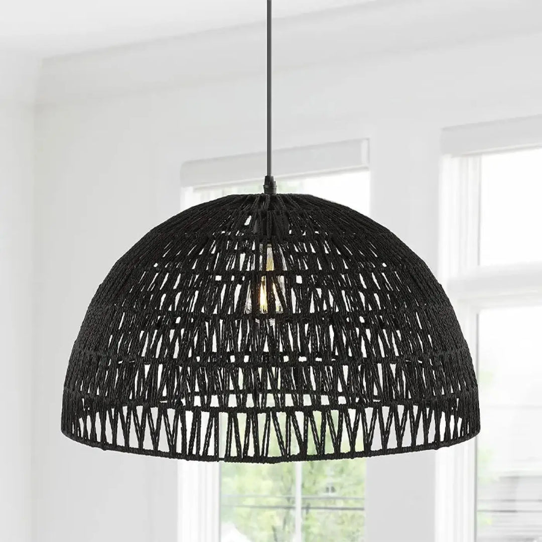 Suspension design bohème en fibre tressée style chic
