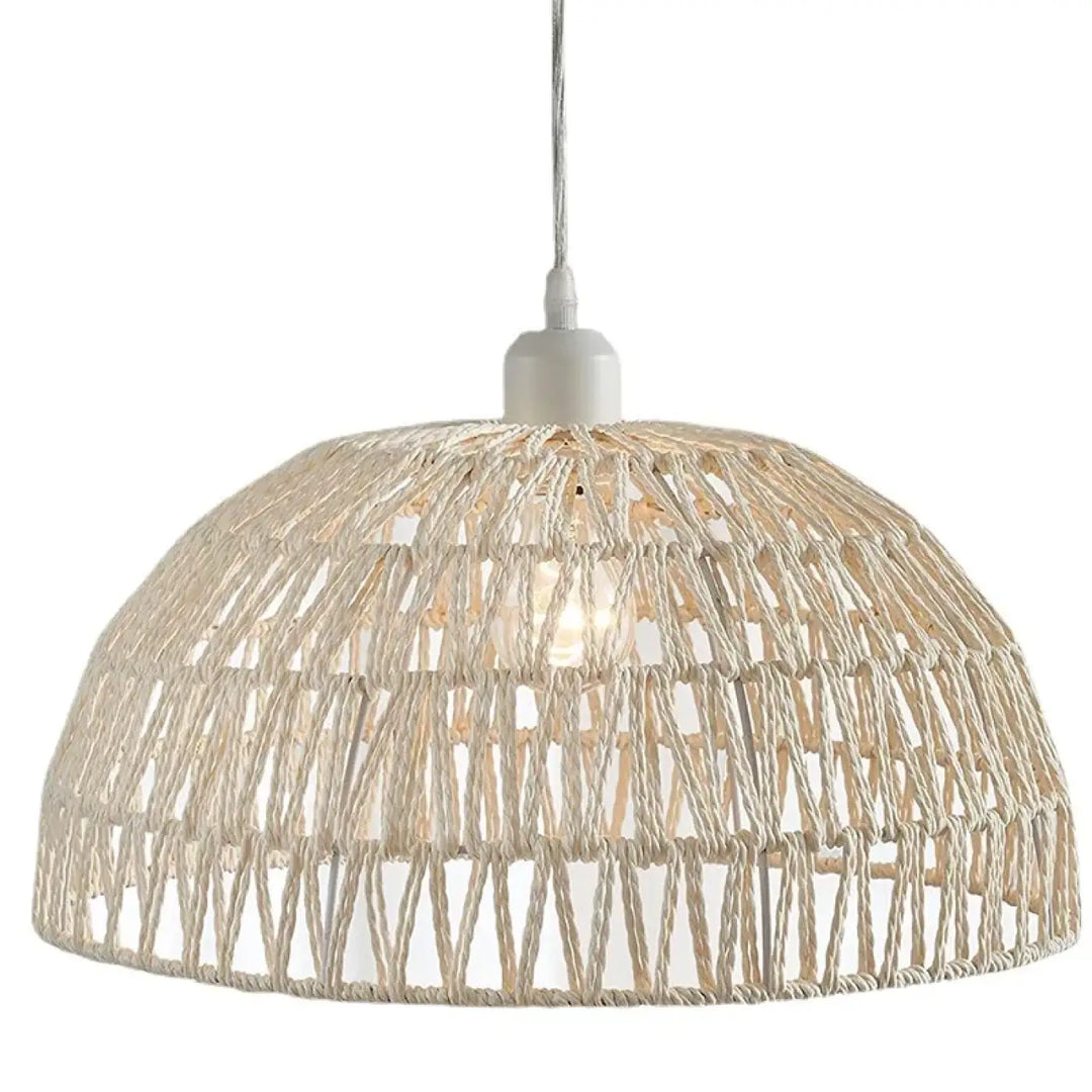 Suspension design bohème en fibre tressée style chic