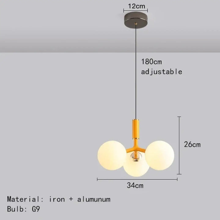Suspension contemporaine à boules lumineuses chic style