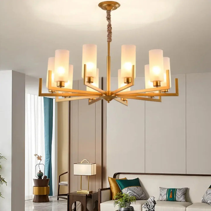 Suspension Design Contemporaine Cylindres Verre Opalin