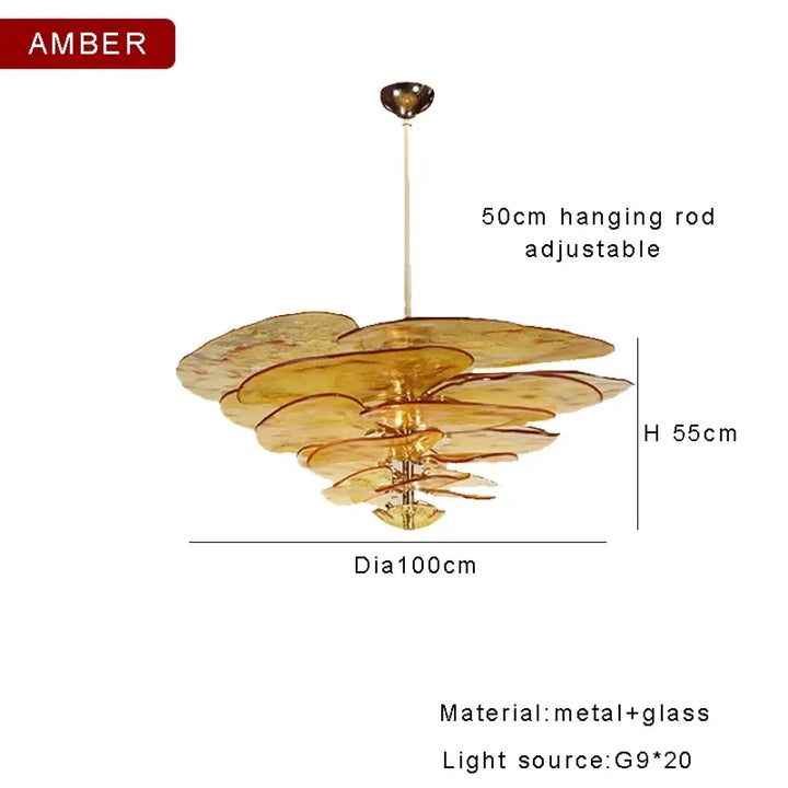 Suspension contemporaine en verre artistique style élégant