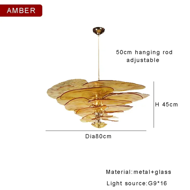 Suspension contemporaine en verre artistique style élégant