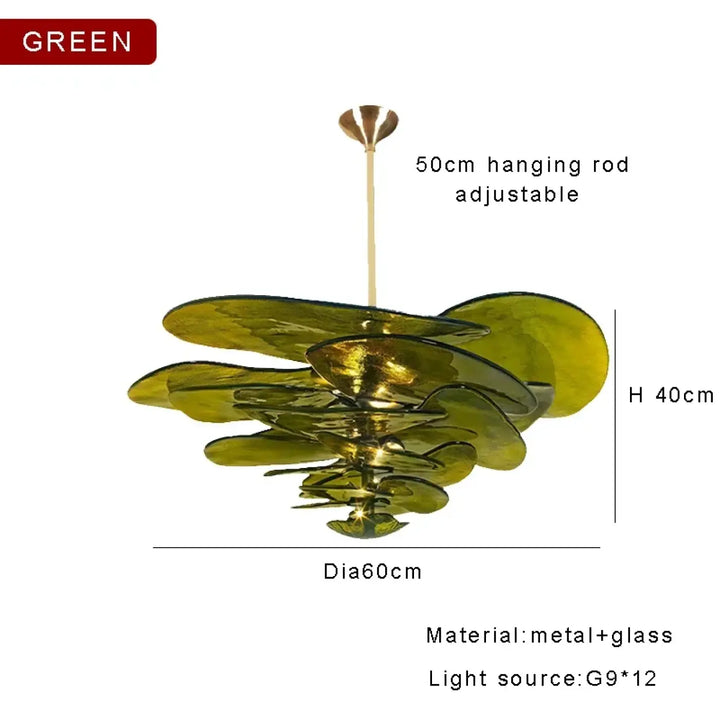 Suspension contemporaine en verre artistique style élégant