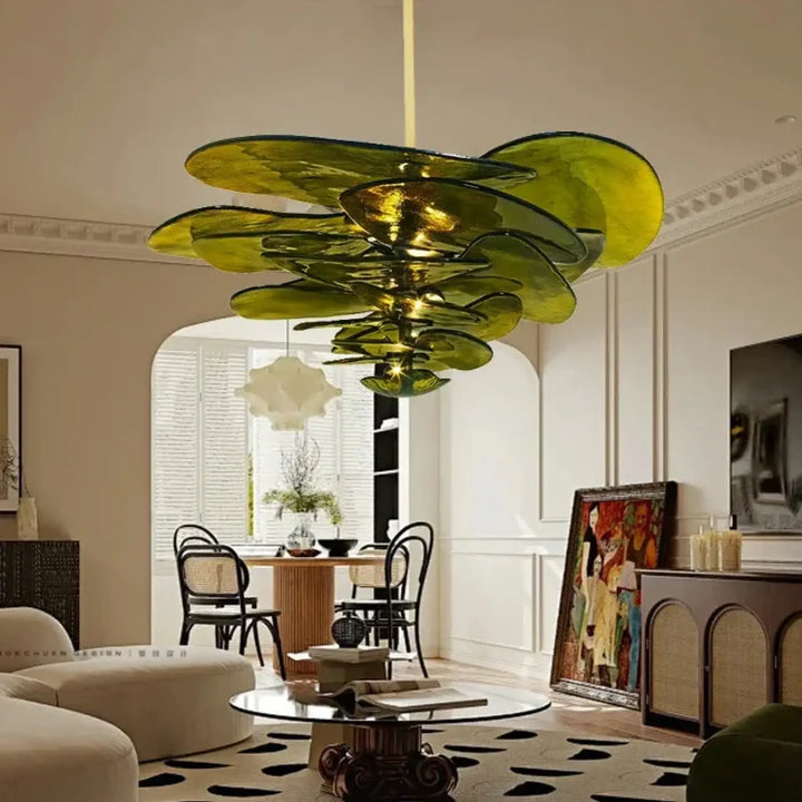 Suspension contemporaine en verre artistique style élégant