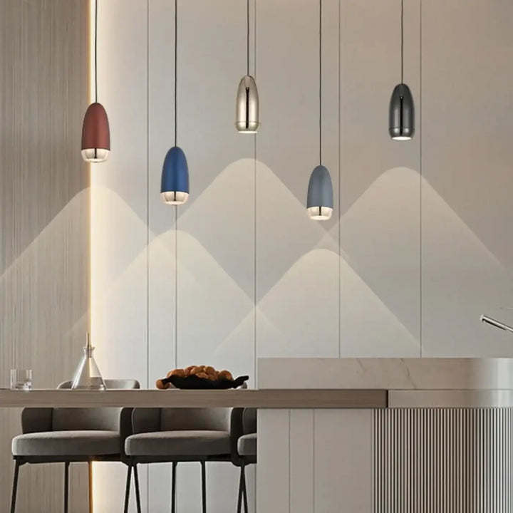 Suspension Design Cylindrique Moderne Couleurs Avec Intérieur Doré

