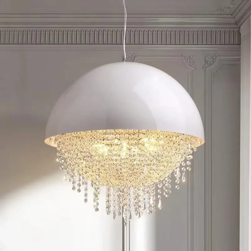 Suspension design demi sphère avec cristaux éblouissants