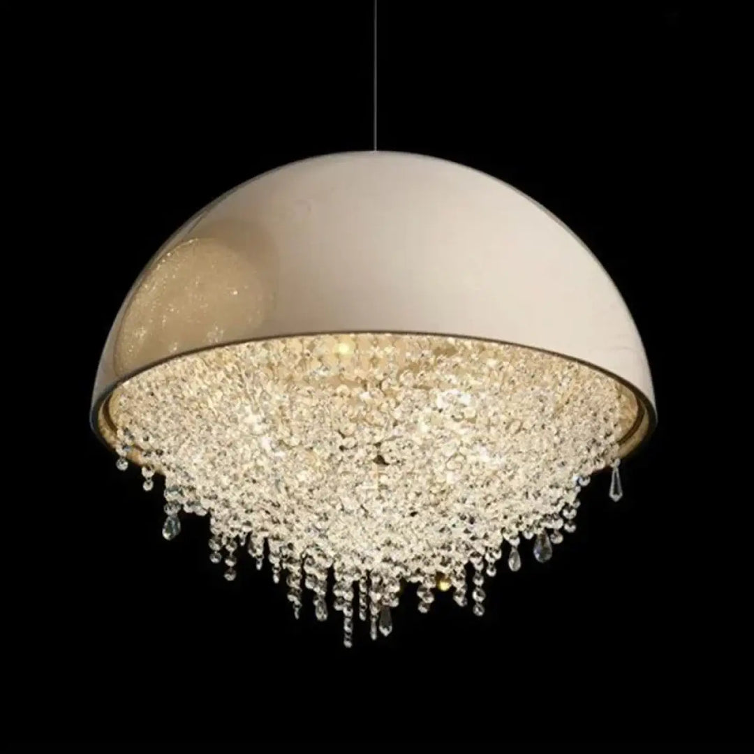 Suspension design demi sphère avec cristaux éblouissants