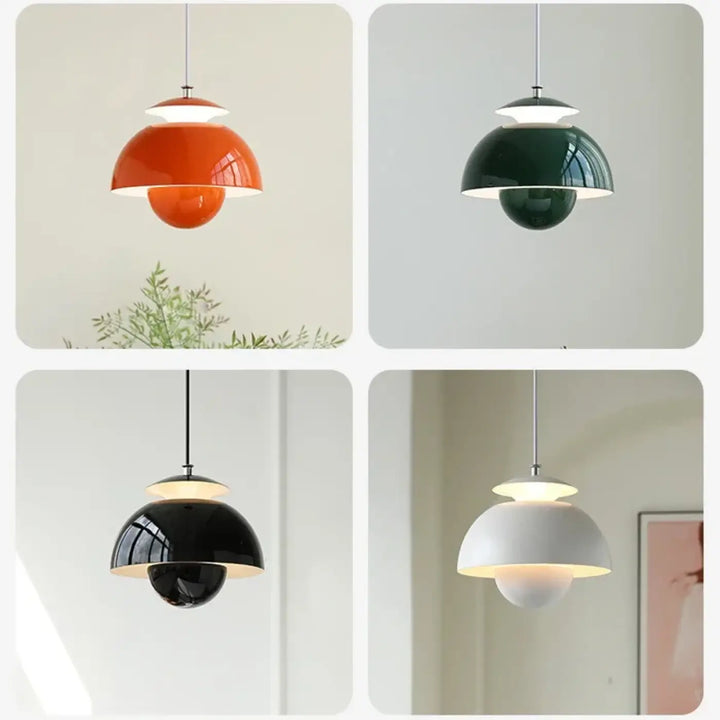 Suspension Design Demi-Sphère Métal Brillant Couleurs Variées Moderne