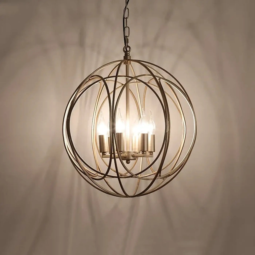 Suspension Design Dorée En Forme De Sphère Raffinée
