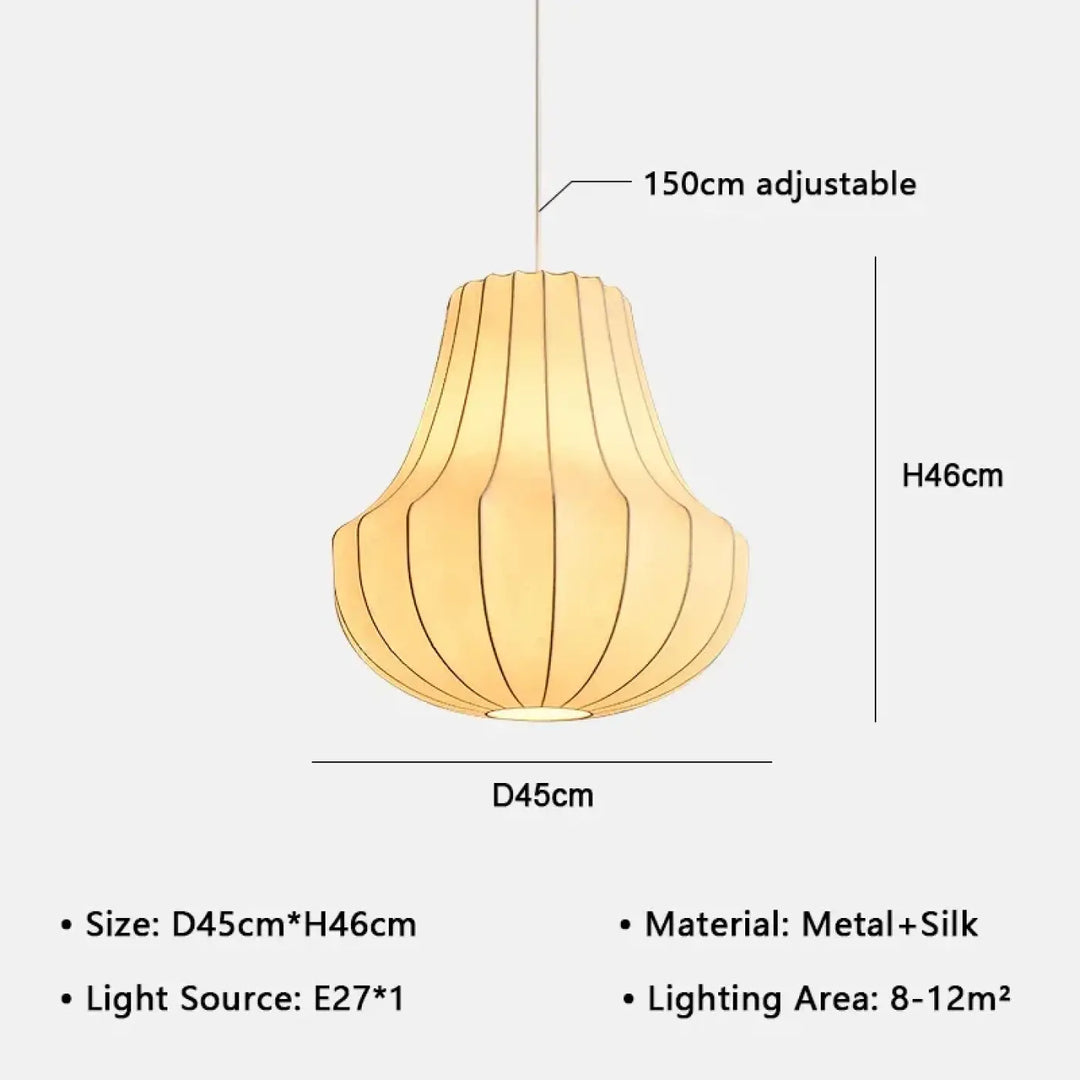 Suspension design élégante en tissu et métal sculpté
