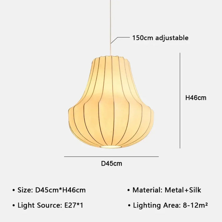 Suspension design élégante en tissu et métal sculpté