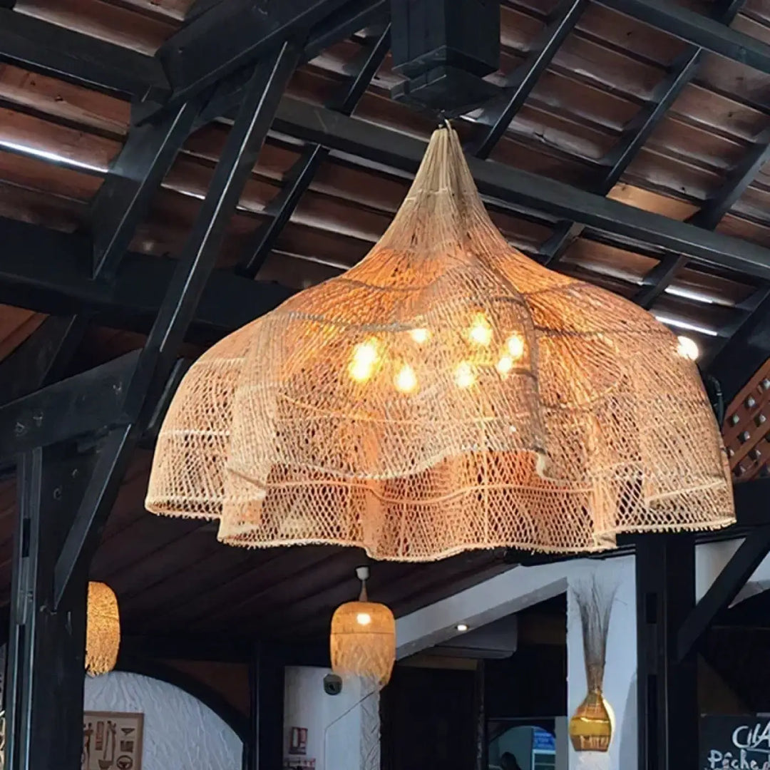 Suspension Design Filet XXL Style Bohème Noir ou Naturel

