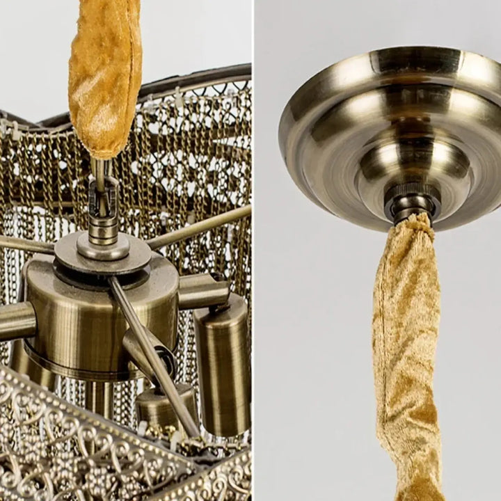 Suspension Design Glamour Métal Doré Et Strass Scintillants