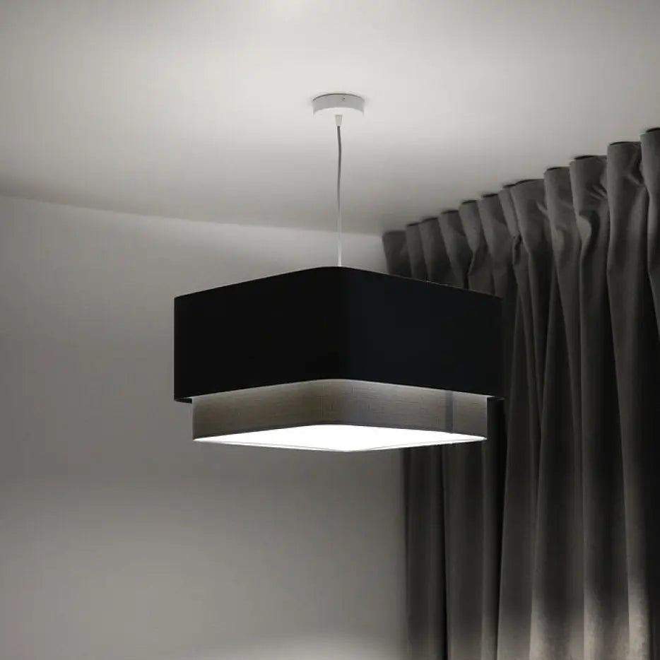 Suspension luminaire kwadro duo design graphite en graphite avec éclairage blanc doux et design moderne rectangulaire