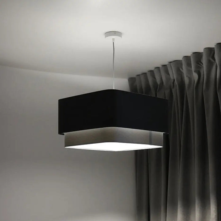 Suspension luminaire kwadro duo design graphite en graphite avec éclairage blanc doux et design moderne rectangulaire