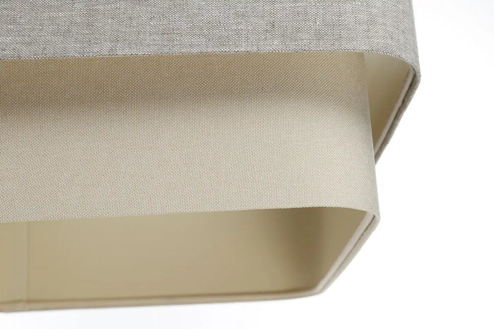 Boîte de rangement en lin gris avec intérieur beige pour suspension design gris kwadro duo