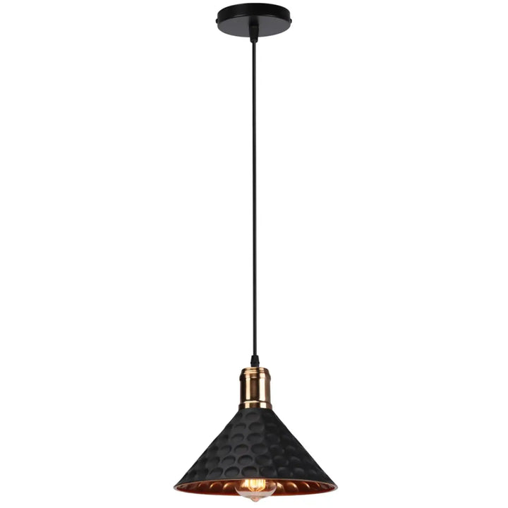 Suspension industriel cuivre à motifs martelés élégant