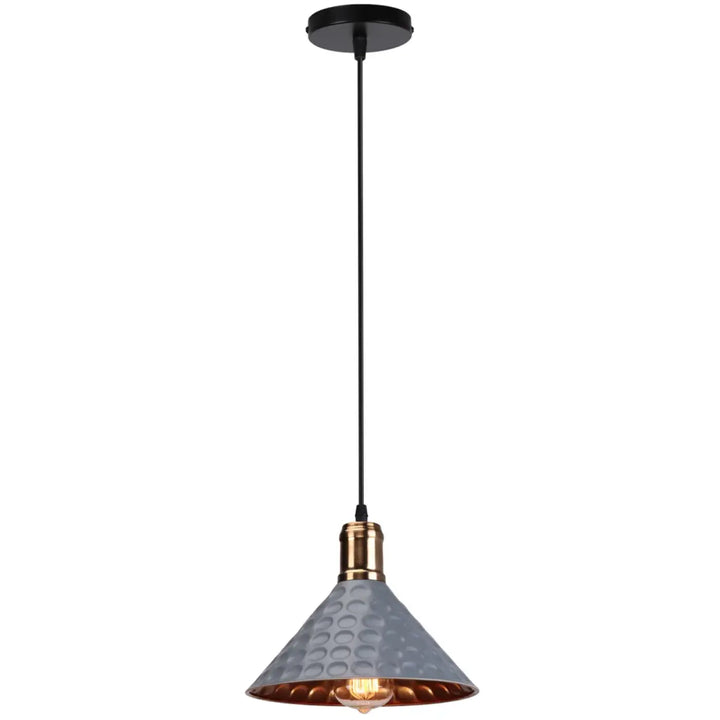 Suspension industriel cuivre à motifs martelés élégant