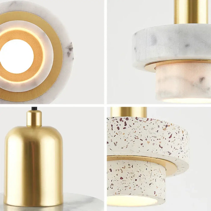 Suspension Design En Laiton Et Pierre Terrazzo Moderne