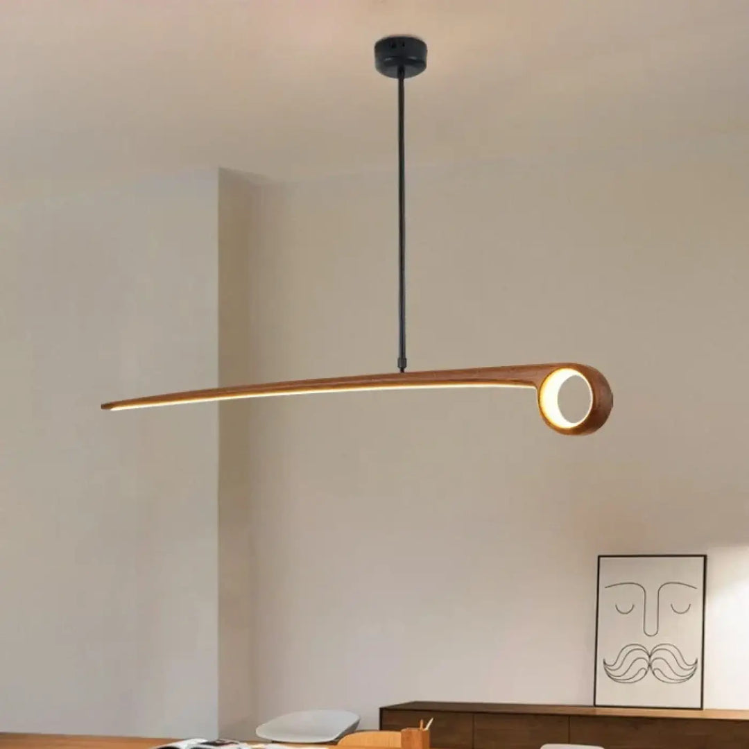 Suspension design led en bois massif linéaire élégante chic
