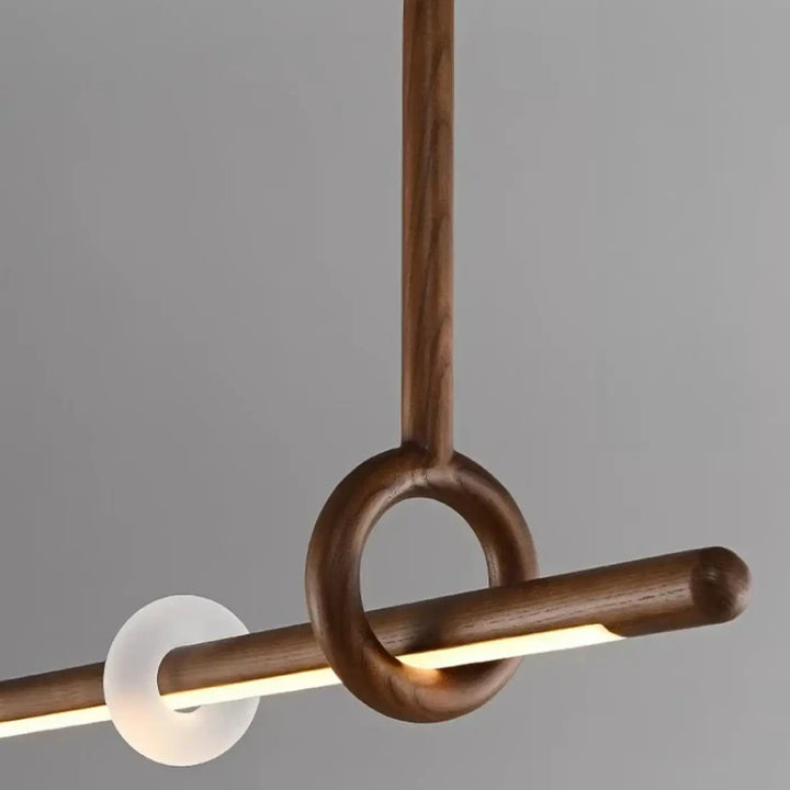 Suspension led bois massif linéaire élégante style raffiné