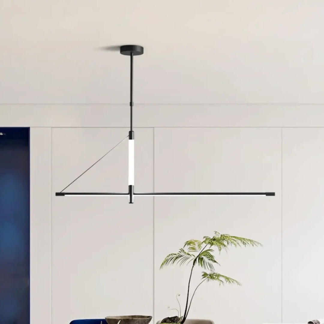 Suspension led linéaire style architecte noir blanc élégant