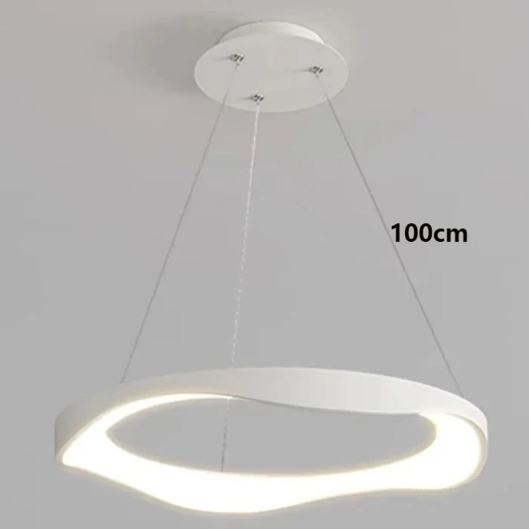 Suspension led ondulée style contemporain blanc noir élégant