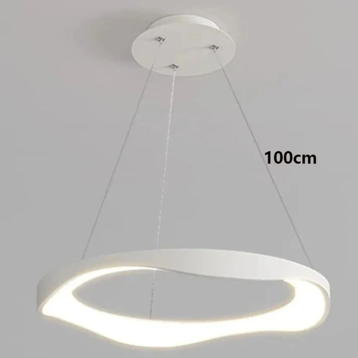 Suspension led ondulée style contemporain blanc noir élégant