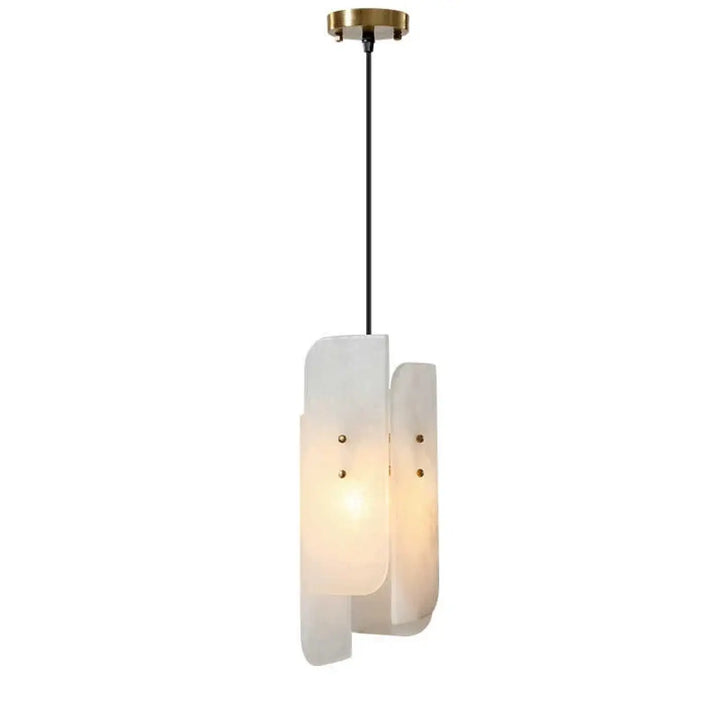 Suspension design marbre blanc et cuivre style élégant